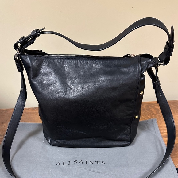 All Saints Mazzy Studded Leather Crossbody - Picture 3 of 10